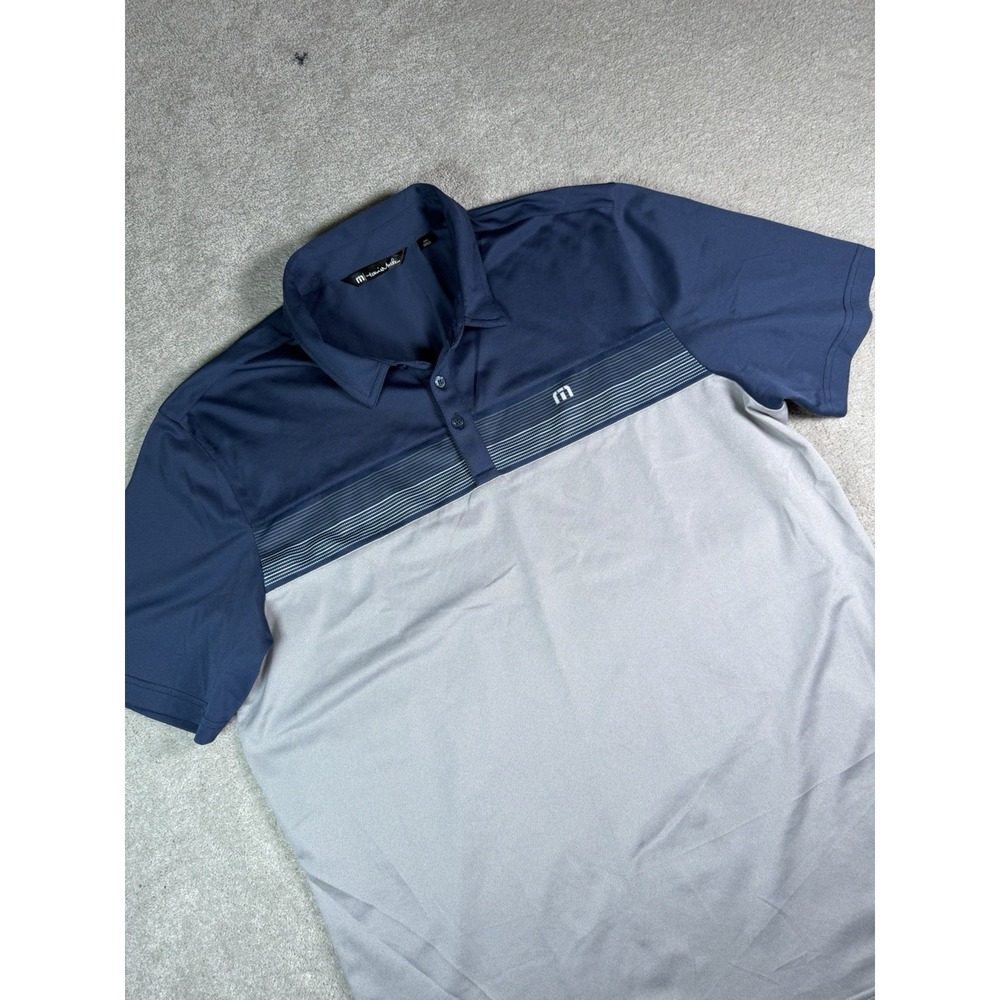 TravisMatthew Colorblock Polo XXL Two Tone Gray Blue Performance Golf Stretch